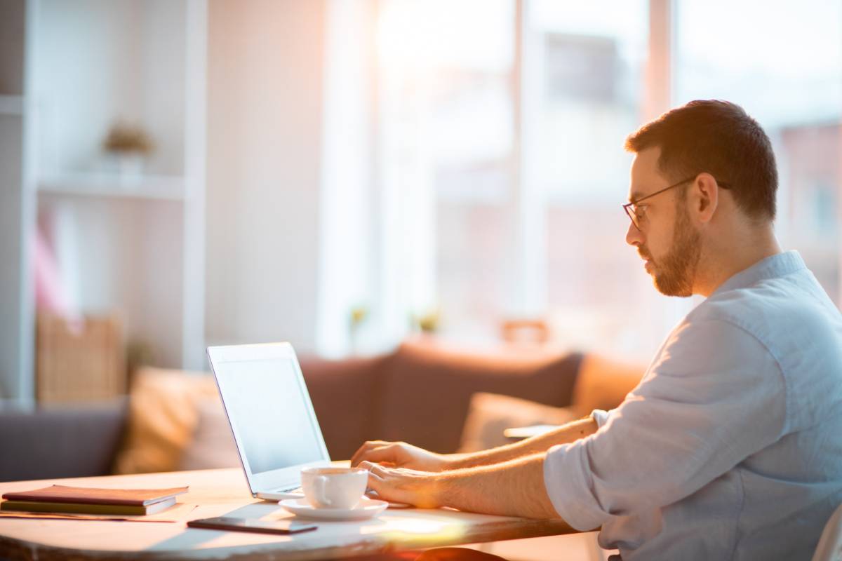 Man working on laptop